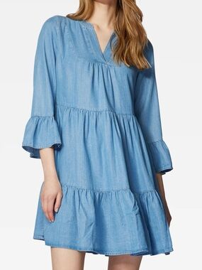 Shannon Passero Blue Mini Ruffle Dress - Small
